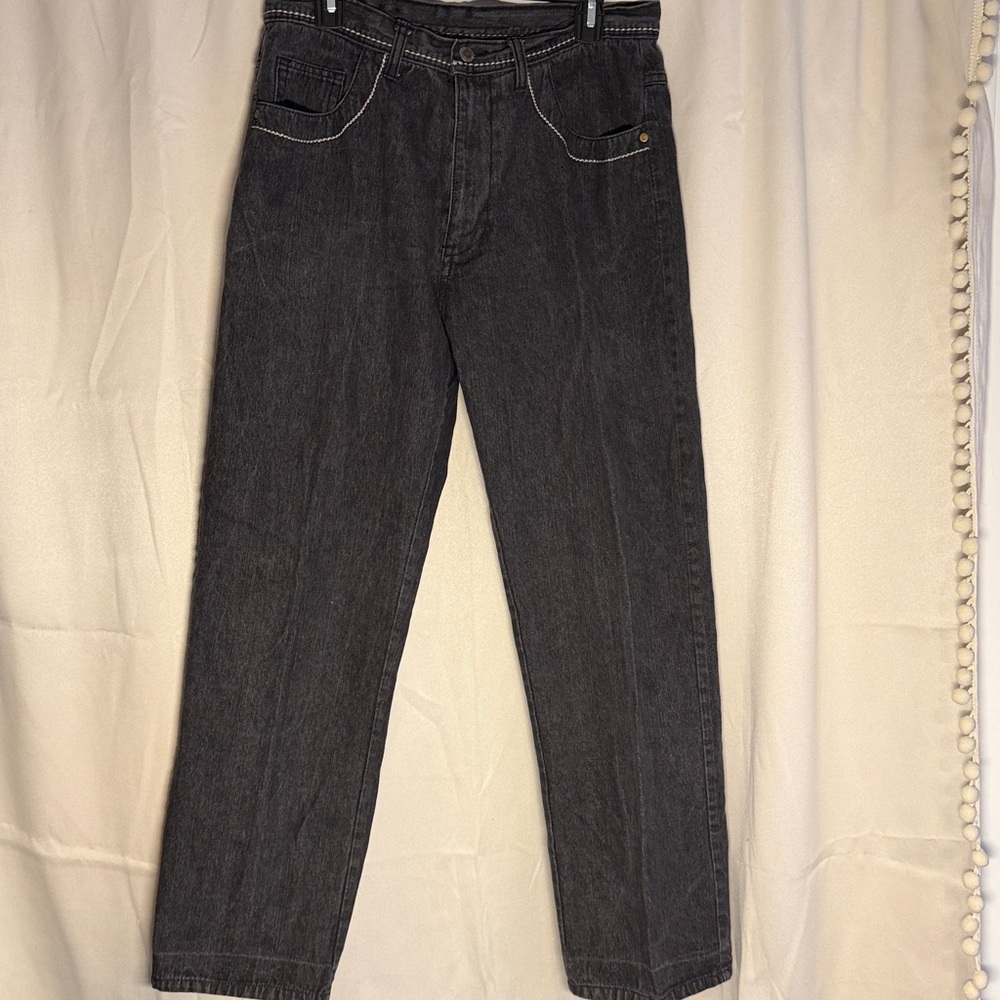 Karl Kani Gold Black Gray Dragon Baggy Jeans Y2K Vtg 34 / 32 - Picture 3 of 7